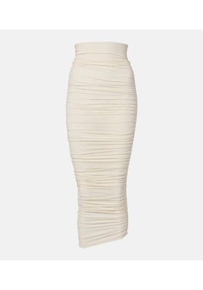 Wolford Draped sheer high-rise midi skirt