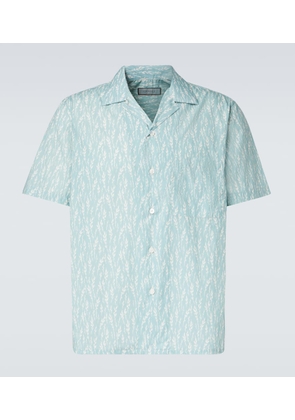 Canali Printed cotton-blend bowling shirt