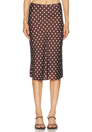 Posse Leo Skirt in Chocolate Polka Dot - Chocolate. Size L (also in M, S, XS).