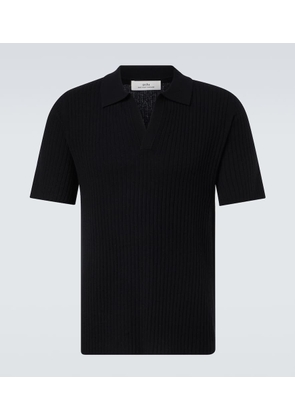 Arch4 Ribbed-knit cashmere polo shirt