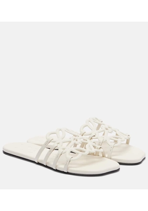 Loewe Petal Anagram leather slides