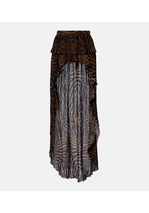 Blumarine Asymmetric ruffled printed miniskirt