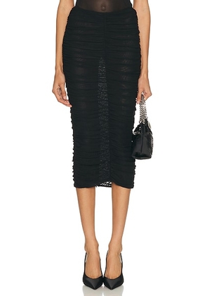 SEROYA Auralee Skirt in Black - Black. Size L (also in M, S, XL, XS).