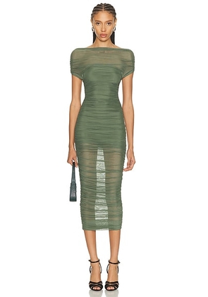 SEROYA Noel Midi Dress in Grove Green - Sage. Size M (also in S, XL, XS).