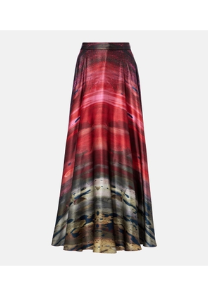 Roksanda Printed silk satin maxi skirt