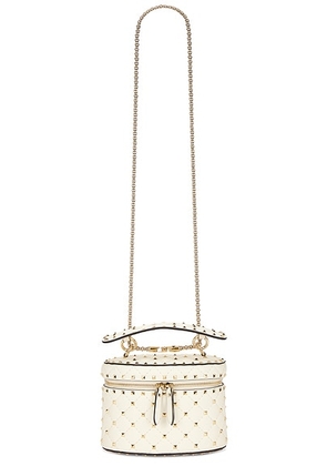 Valentino Garavani Rockstud Spike Vanity Bag in Light Ivory - Ivory. Size all.