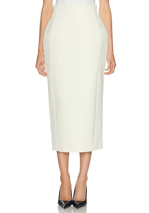 WARDROBE.NYC X Rosie Huntington-Whiteley Sculpted Skirt in Ivory - Ivory. Size M (also in S, XXS).