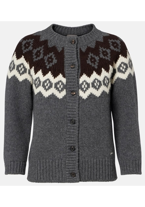 Prada Intarsia wool and cashmere cardigan