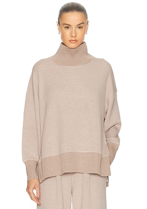Varley Barker High Neck Sweater in Taupe Marl - Taupe. Size S (also in L, XS).