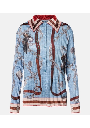 Acne Studios Printed pleated trompe l'oil shirt