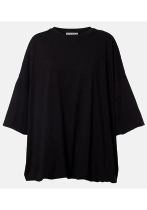 Acne Studios Eniko logo gathered cotton-blend jersey T-shirt