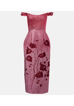 Markarian Amina floral lame corset dress