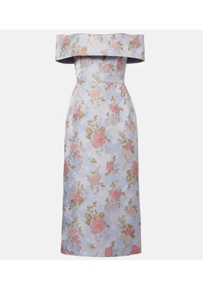 Markarian Gloria floral lame brocade corset dress