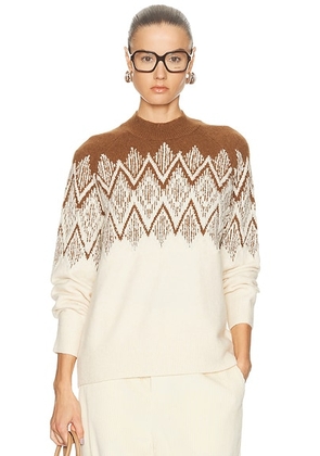 Varley Siren Jacquard Sweater 2.0 in Cocoa Dust - Ivory. Size L (also in ).