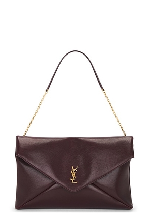 Saint Laurent XXL Envelope On Chain Bag in Hot Wine - Burgundy. Size all.