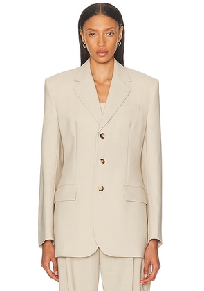 WARDROBE.NYC Light Longline Blazer in Sand - Beige. Size XS (also in S).