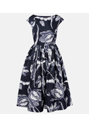 Erdem Floral cotton-blend faille midi dress