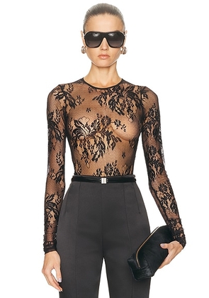 WARDROBE.NYC Evening Lace Bodysuit in Black - Black. Size L (also in S, XL, XXS).