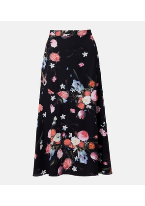 Erdem Floral crepe midi skirt