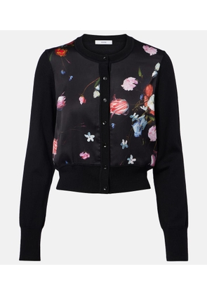 Erdem Floral printed cropped wool cardigan