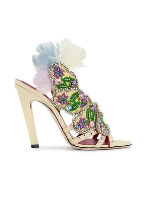 Valentino Garavani Dans Le Foyer Sandal in Beige  Multicolor  & Skin Sorbet - Beige. Size 37 (also in 38, 39, 40, 41).