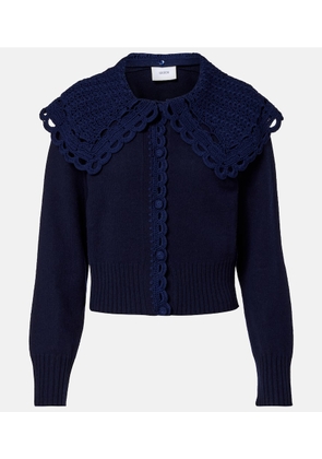 Erdem Crochet-trimmed wool-blend cardigan