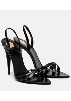 Saint Laurent Kate 110 croc-effect leather slingback sandals