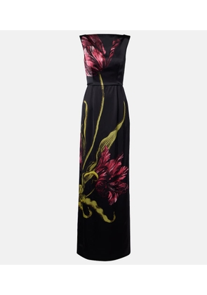 Erdem Floral duchess satin gown