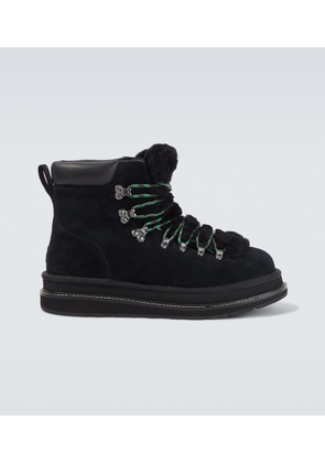 Sacai x UGG suede and shearling hiking boots