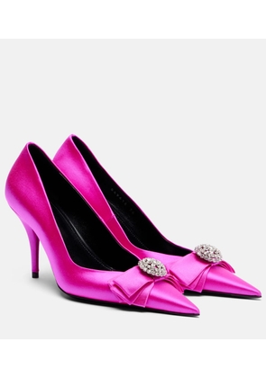Balenciaga Avenue Palazzo 90 embellished satin pumps