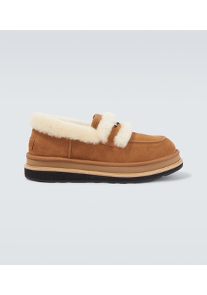 Sacai x UGG suede and shearling penny loafers