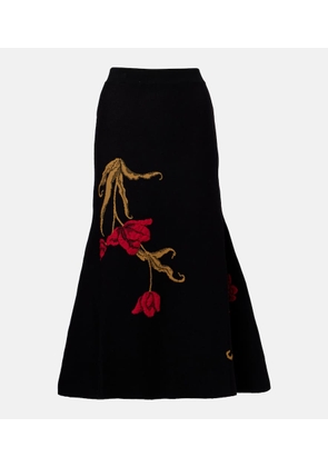 Erdem Floral jacquard midi skirt