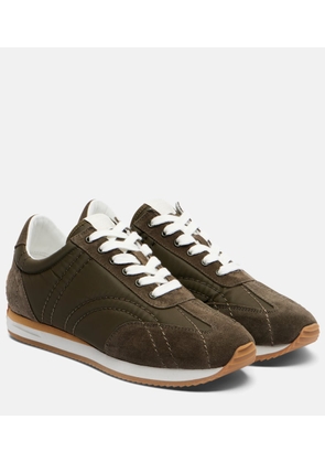 Toteme Suede-trimmed sneakers