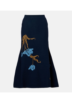 Erdem Floral jacquard midi skirt