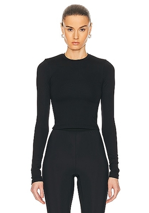 WARDROBE.NYC Opaque Long Sleeve Tee in Black - Black. Size XL (also in XXS).