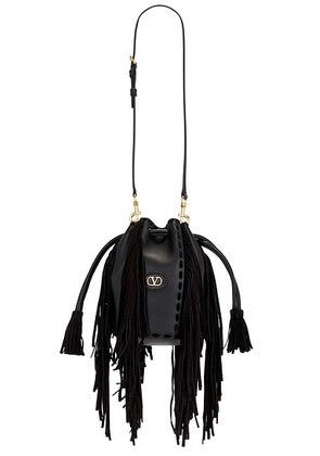 Valentino Garavani Nellcote Small Drawstring Bag in Nero - Black. Size all.