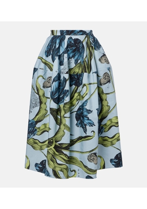 Erdem Floral cotton poplin midi skirt