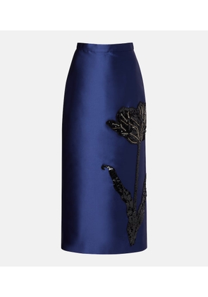 Erdem Sequined twill pencil skirt