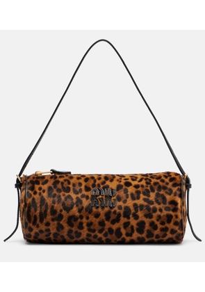Miu Miu Leopard-print calf hair shoulder bag