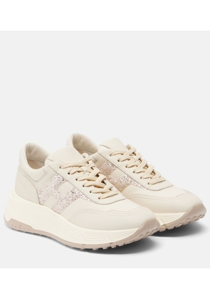 Hogan H669 glitter leather sneakers