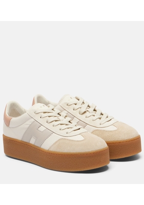 Hogan H698 suede-trimmed leather sneakers