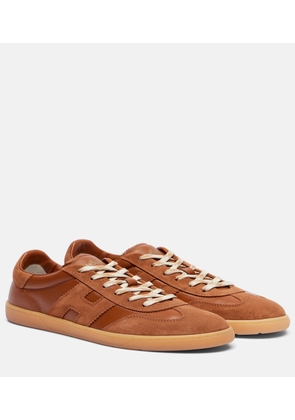Hogan Cool suede-trimmed leather sneakers