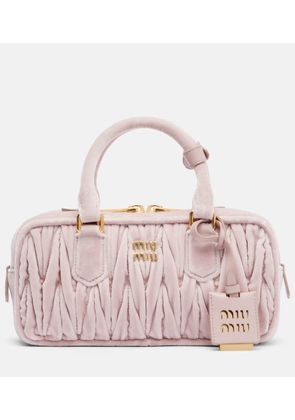 Miu Miu Arcadie Small suede top-handle bag