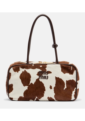 Miu Miu Beau cow-print calf hair shoulder bag