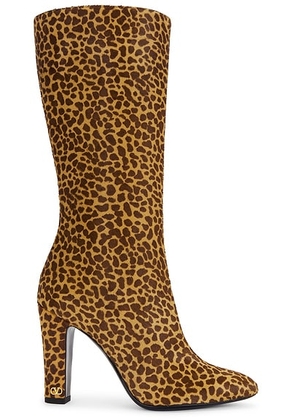Valentino Garavani St. Mini Animalier Hair Calf 100 Boot in Biscotto Bark Brown - Brown. Size 36 (also in ).