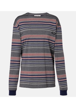 Miu Miu Striped oversized cotton jersey T-shirt