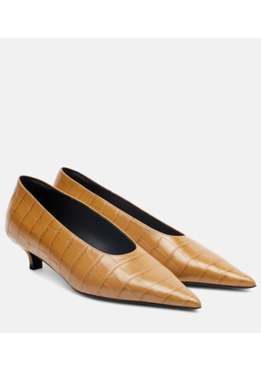 Toteme 35 Croc-effect leather pumps
