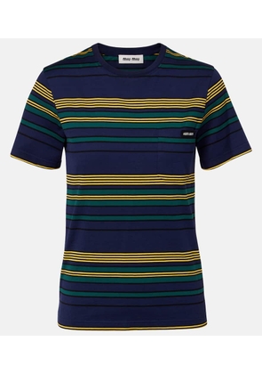 Miu Miu Striped cotton jersey T-shirt