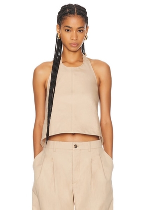 WARDROBE.NYC Drill Backless Halter Top in Khaki - Beige. Size XL (also in ).
