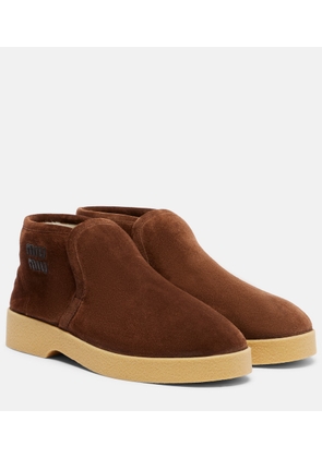 Miu Miu Shearling-lined suede boots